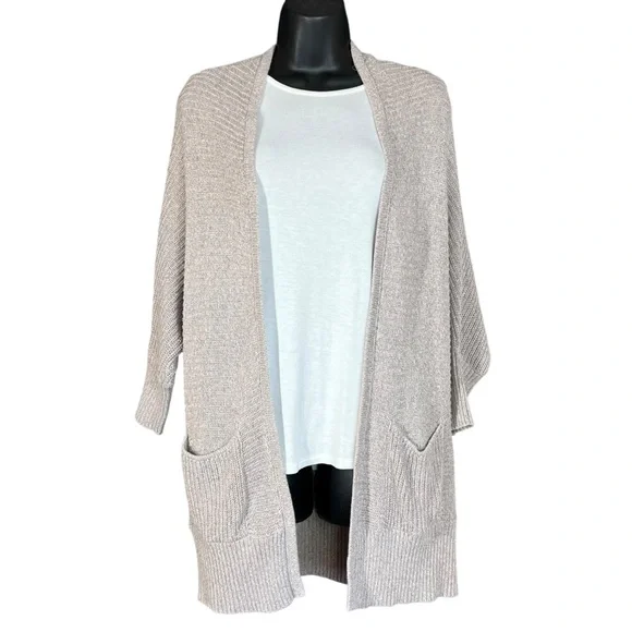 American Eagle Blush Longline Open Front Cardigan Dolman Sleeve M