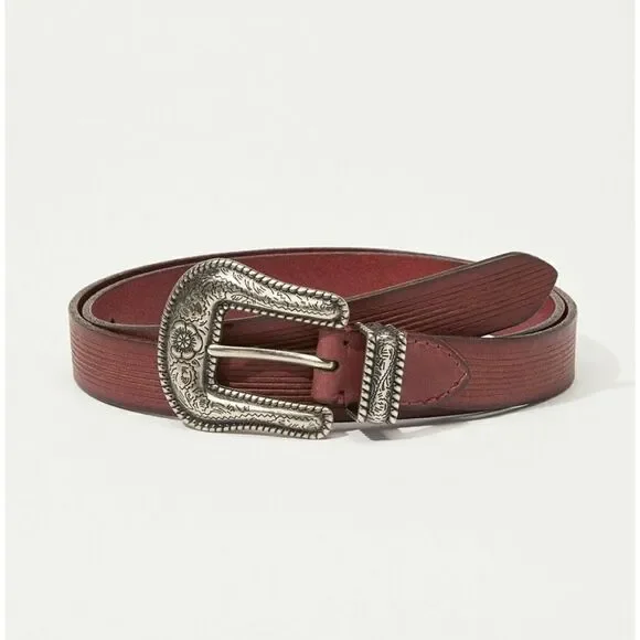 Lucky Brand Maroon Western Belt hombre