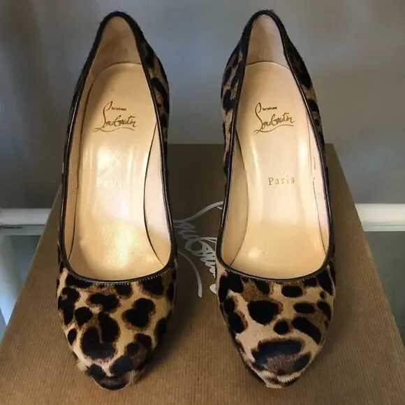 Christian Louboutin Leopard Platform Forms 39.5