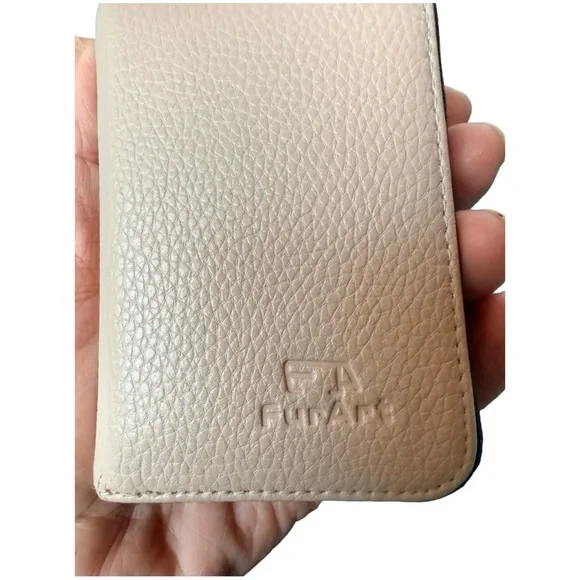 Luxury Cream Leather ID Card Holder 4.25 X 3”