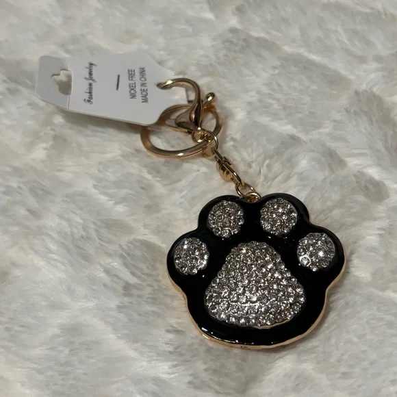Sparkly Paw Print Keychain/Bag Charm