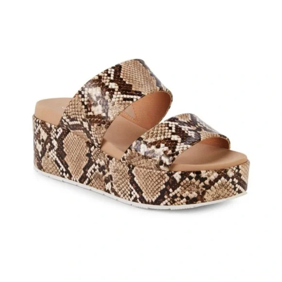 J/SLIDES Quincy Snake-Print Leather Platform Sandals