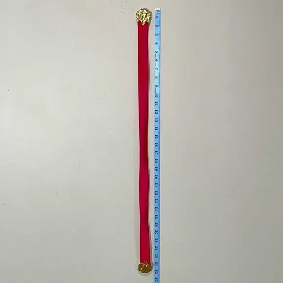 Vintage Handmade Pink Belt With Leaf Closures.