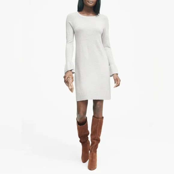 NWT, Banana Republic Semi-sheer Ruffle Cuff Sweater Dress