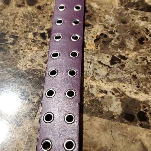 1.5 inch wide purple riveted belt