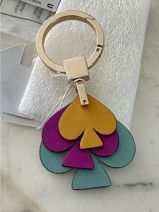 Kate Spade Seaside Stacked Spade Keyfob Chain Keychain Bag Charm - NWT