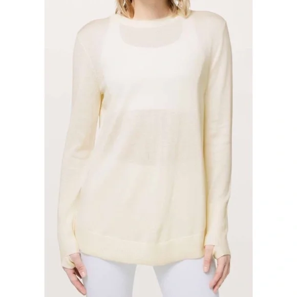 LULULEMON Angel Wing Still At Ease Pullover Open Back Sweater