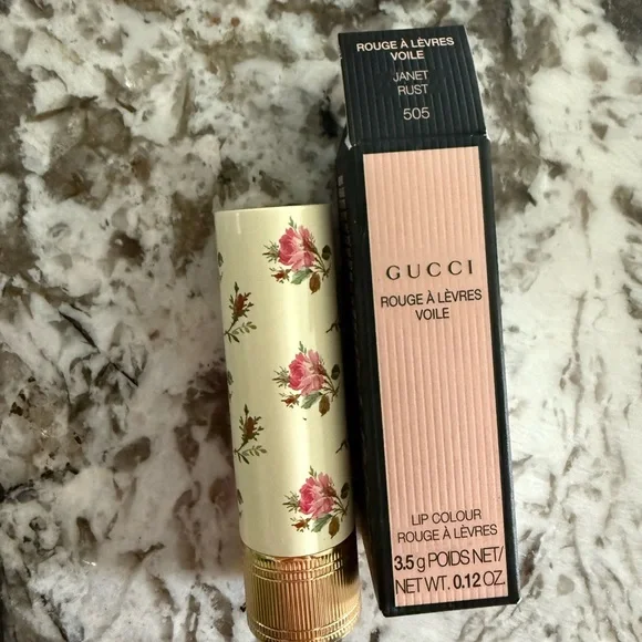 New! Gucci Rouge à Lèvres Voile Lipstick in Janet Rust