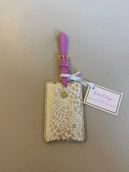 Lilly Pulitzer Luggage Tag in ‘Gold Metallic Pattern Play’ - *NWT*