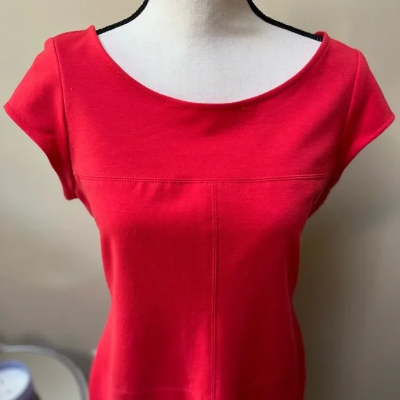 Banana Republic Red Sheath Dress with Dolman Cap Sleeves