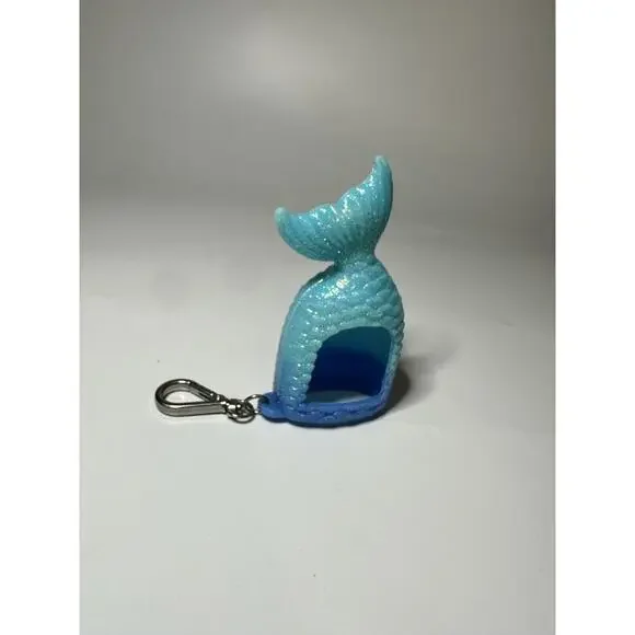 Bath & Body Works LIGHT UP BLUE TAIL Pocketbac Holder Case Sanitizer Clip Tale