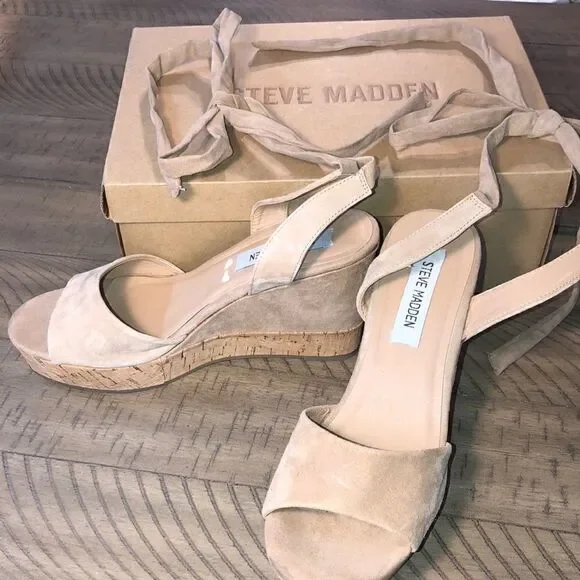Steve Madden Cork Platform Tieups for summer and vacation Comfy & Sturdy In Box