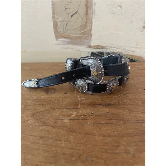 Beautiful Vintage Heavy Vintage Star Western Concho‎ Belt