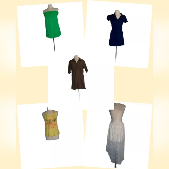 Clothes Lot M Womans Dress Shirts Skirt Floral Lac