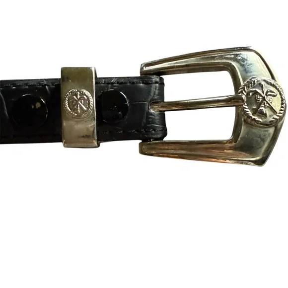 Black Leather Belt with Golf Club Medallions‎ Size Medium
