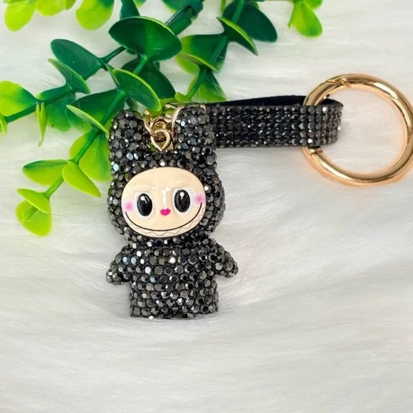 Sparkly Rhinestone Labubu Character Keychain/Bag Charm