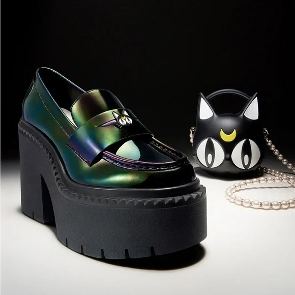 New Jimmy Choo x Sailor Moon Iridescent Luna Loafer Mary Jane
