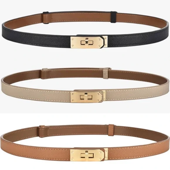 Premium faux leather adjustable belt -available in tan, cognac brown, & black