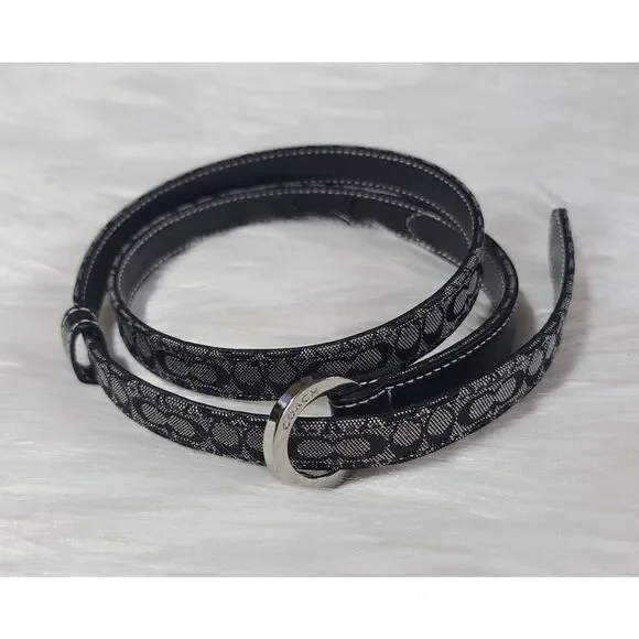 Vintage Coach Monogram Canvas Leather Waist Belt