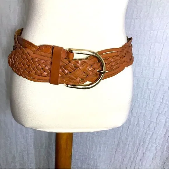 Michael Kors Braided Leather Belt Size Small