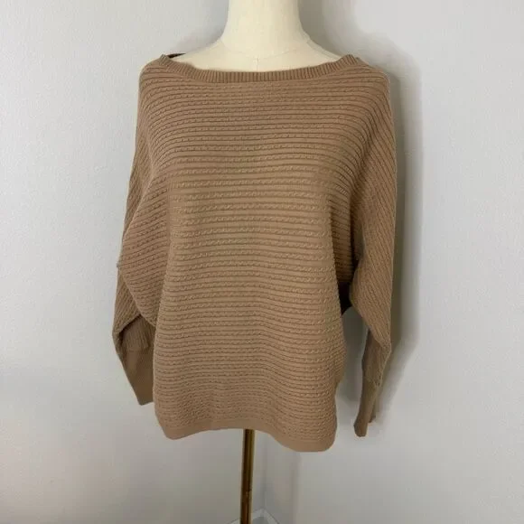 [Ralph Lauren] Women's Camel Boat Neck Sweater - Size Petite Small