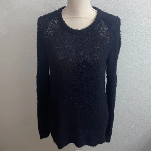 Iro long black fuzzy sweater