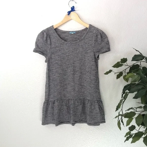 Anthro Leifnotes Grey Puffy Sleeve Sweater