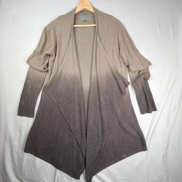 Barefoot Dreams Cardigan S/M Grey Ombre CozyChic Lite Draped Wrap Sweater