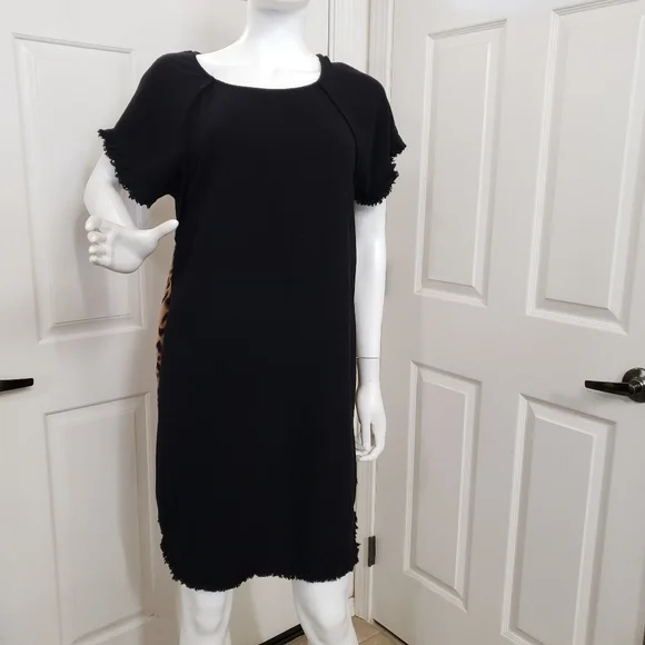 Umgee Leopard High Low Frayed Dress
