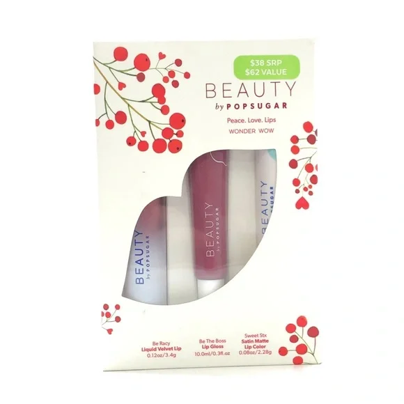Beauty by PopSugar Lip Gloss Liquid Velvet Satin Matte Lip Gift Set