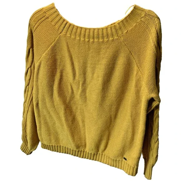 Hollister Womens Long Sleeve Yellow Sweater Size Small