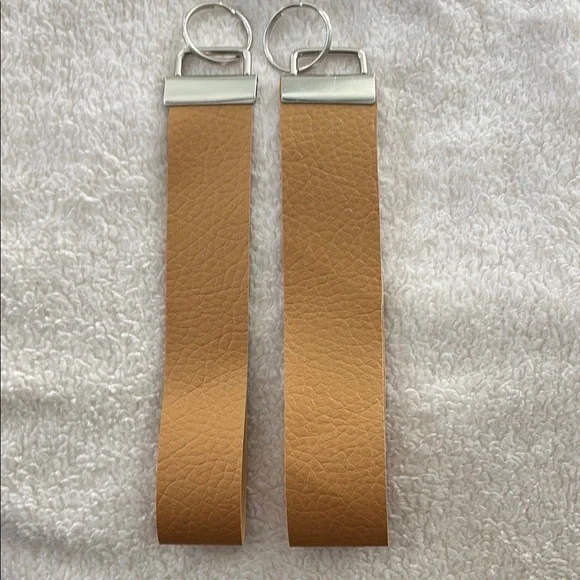 COPY - Hand crafted Elegant Gold vinyl Wristlet/  Keyfob  Pair