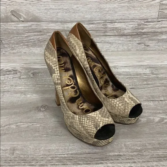 Sam Edelman SnakeSkin Platform Heels