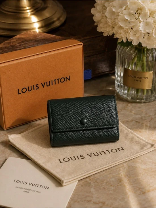 Louis Vuitton Taiga Leather Key Pouch Forest Green M30604 Wallet