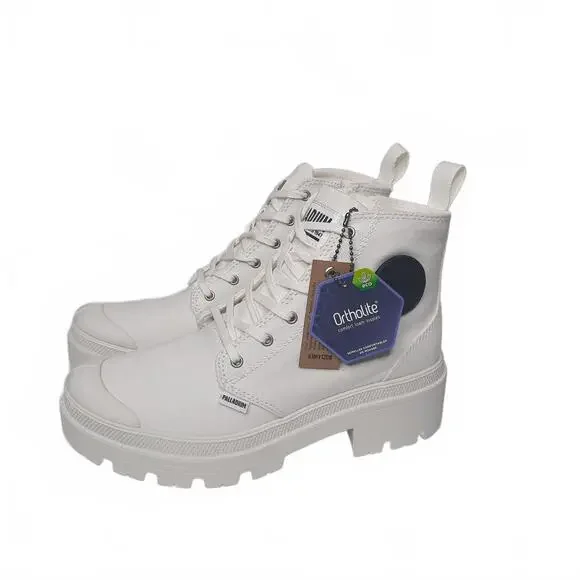 Palladium Pallabase‎ Twill Women's White -Vegan Size 8