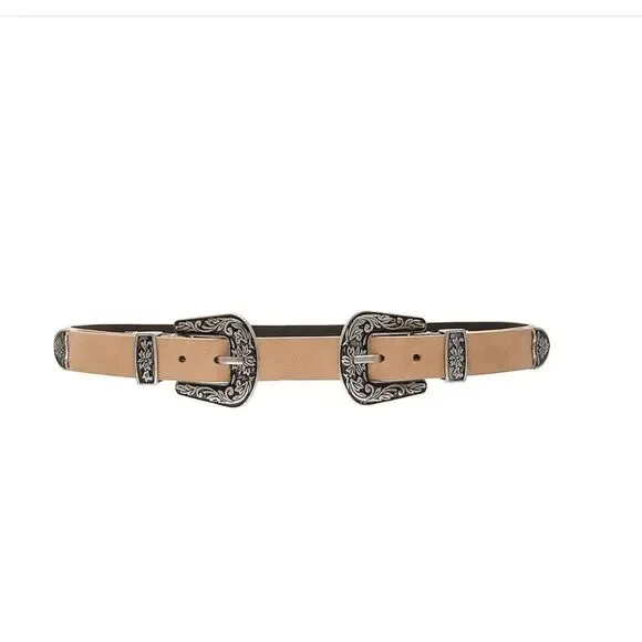 Lovers + Friends x REVOLVE Oklahoma Double Buckle Belt Tan M