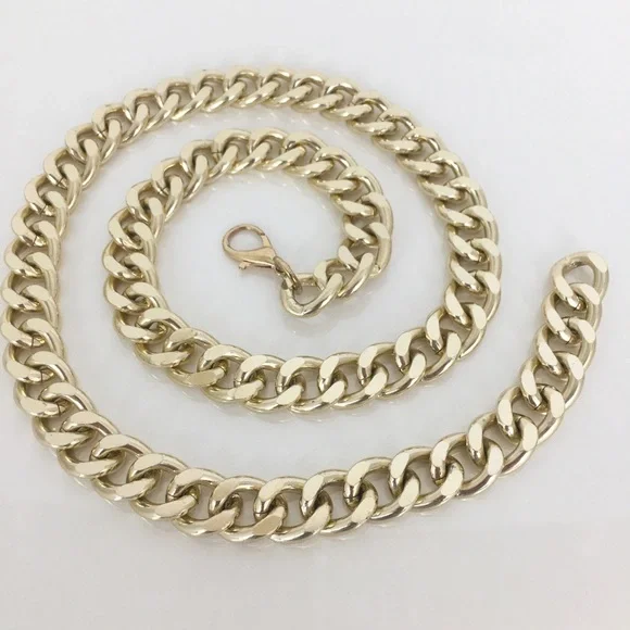 Y2K Chunky Gold Tone Metal Chain Link Belt Mob Wife Women’s Size S/M