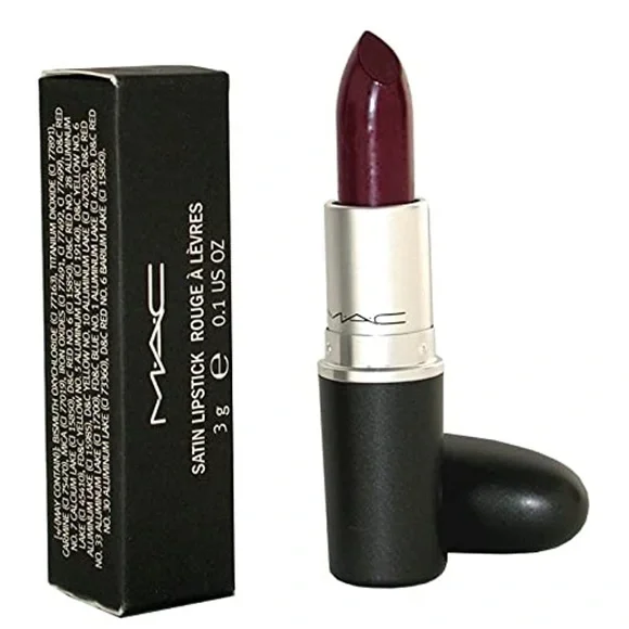 Mac Satin Dark Red Lipstick Rebel Red Creamy Buildable Coverage Satin Finish New
