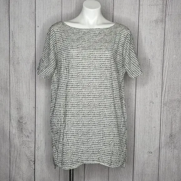 Ilana Kohn X UO Cotton Dash Print Oversized Shift Tunic Mini Dress, sz Medium
