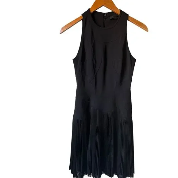 Alexander Wang Black Pleated Mesh Tennis  Dress Size 0