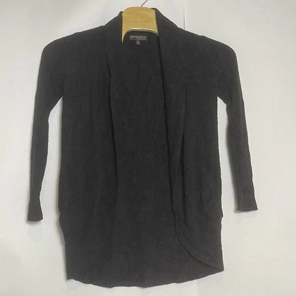 Barefoot Dreams Cardigan XS/S Small Black Cozy Chic Lite Open Soft Sweater