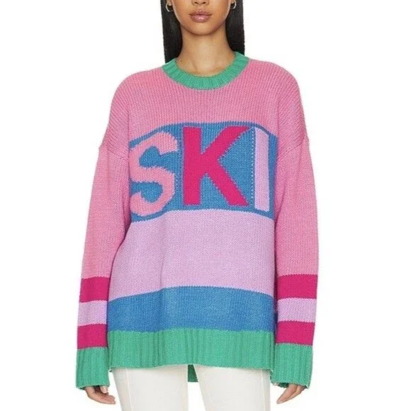 Show Me Your Mumu Pink Ski In Oversized Sweater Size L/XL