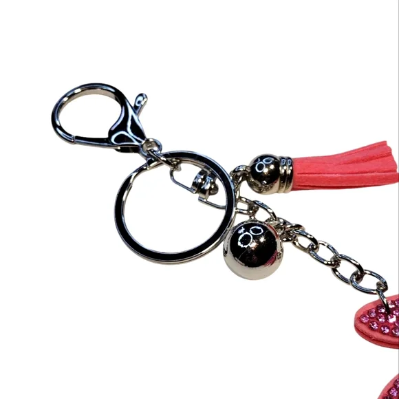 Pink Rhinestone Bunny Keychain