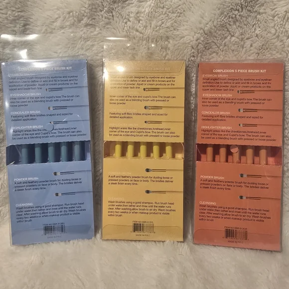 She Makeup Brush Set Your Choice Of Color Blue, Yellow, Orange