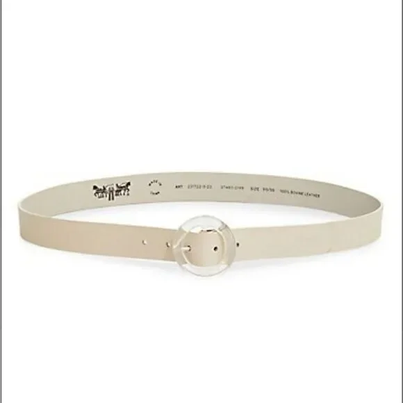 Levi's Clair Leather Belt Size 40 Cream