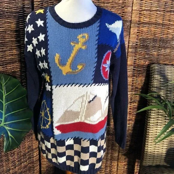 EUC! Chaus Nautical Crewneck Sweater S