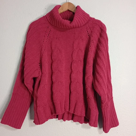 Charlotte Russe Boxy Fit Turtleneck Chenille Sweater