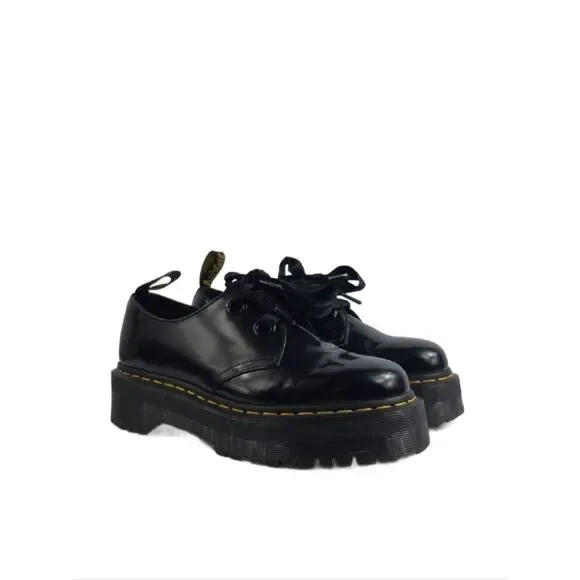 Dr. Martens Holly Black Patent Leather  Platform Women's Shoes Size 9