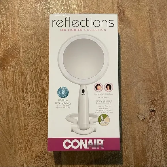 Conair Reflections LED Lighted Collection 3X/1X Magnification Mirror Battery NEW