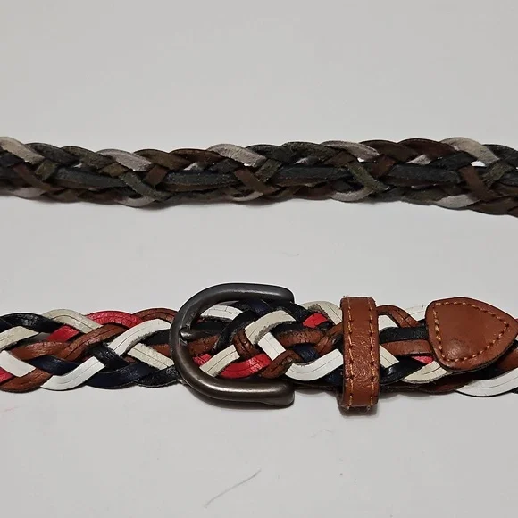 Argentina Capezio Vintage Leather Braided Twist Multi Color Belt Size S/M #1054